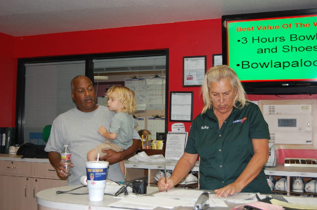 Registration Desk for Annual Bowling Tournament